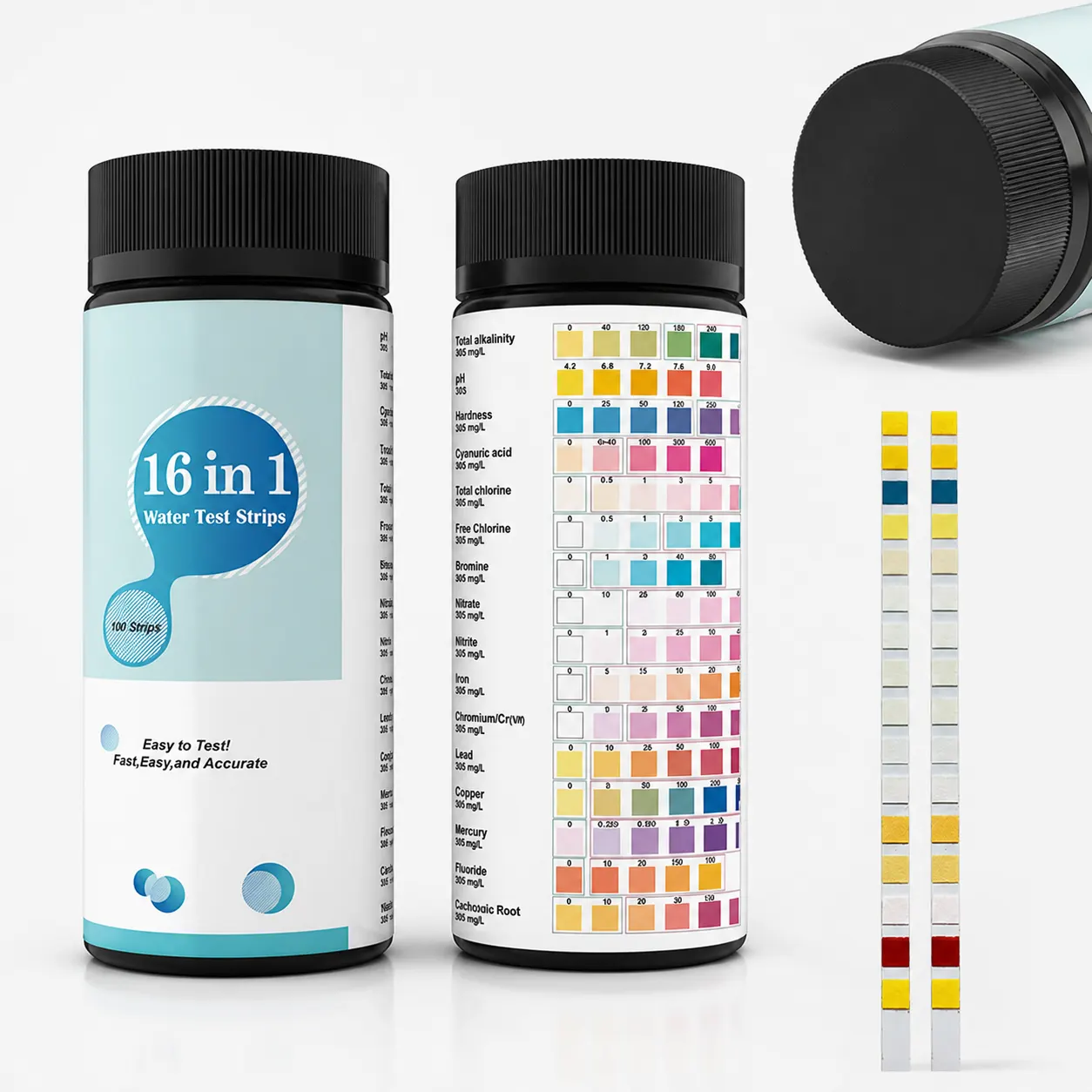 Pool And Pond Test Strips in use